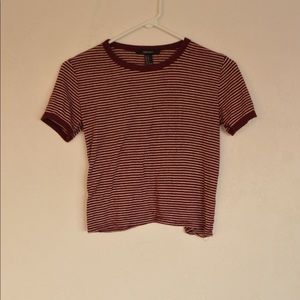 Red striped crop top